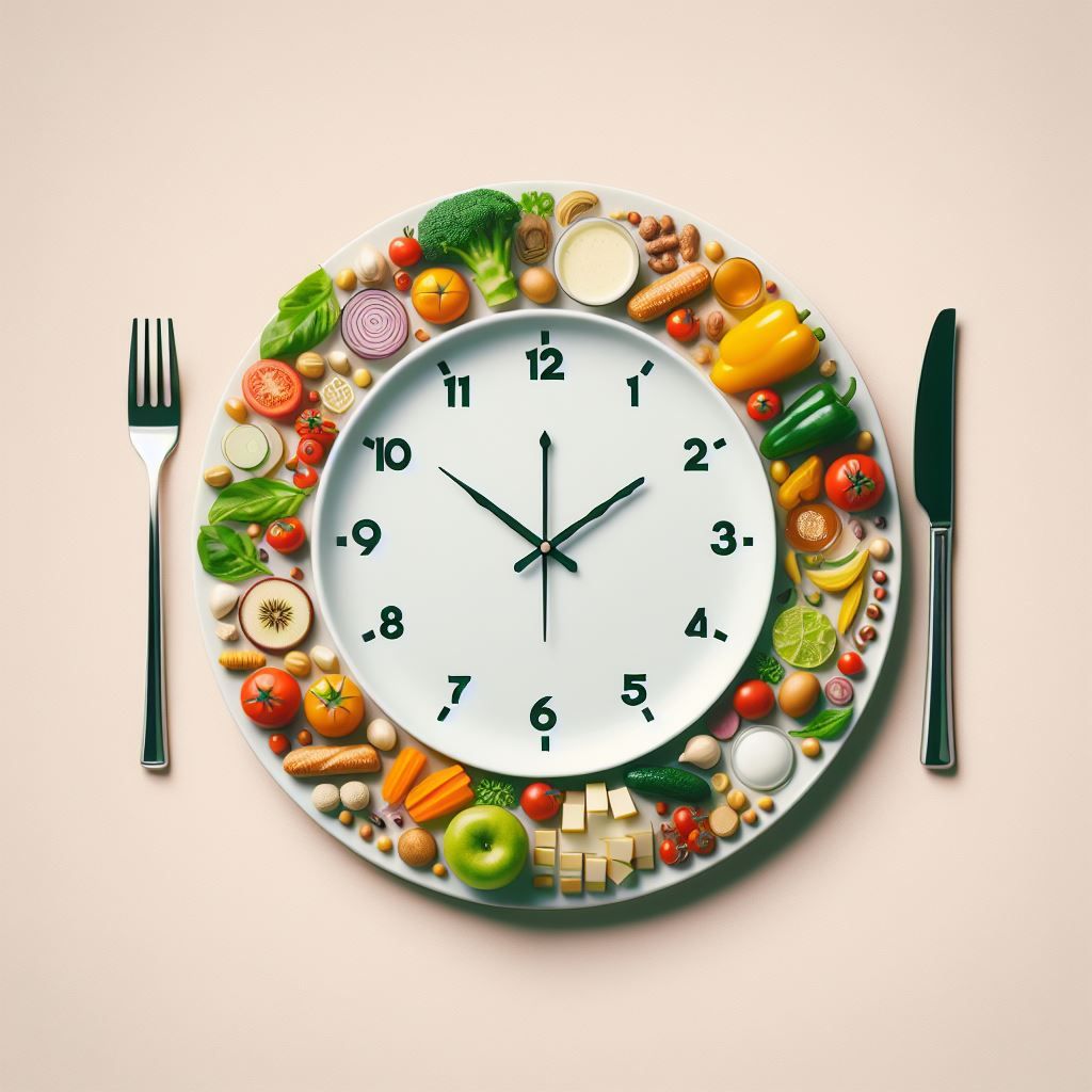 Abstract chart illustrating meal timing across a typical day